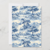 Invitation Blue Chinoiserie Porcelain Botanique Peony Mariage (Dos)