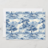 Invitation Blue Chinoiserie Porcelain Botanique Peony Mariage (Dos)