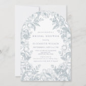 Invitation Blue Chinoiserie Toile Floral Bridal Shower (Devant)