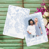 Invitation Blue Chinoiserie Toile Mariage Enregistrer Date Ph