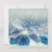 Invitation Blue Christmas Balls Entreprise Noël (Dos)