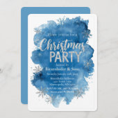 Invitation Blue Christmas Party (Devant / Derrière)