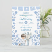 Invitation  Blue Cielito Lindo First Holy Communion  (Debout devant)