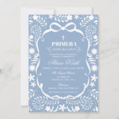 Invitation Blue Cielito Lindo Spanish Primera Communion (Devant)