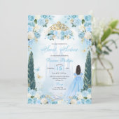 Invitation Blue Cinderella Fairytale Princess Sweet sixteen (Debout devant)
