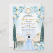 Invitation Blue Cinderella Princesse Fairy Quinceanera (Devant)