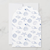 Invitation Blue Clam Seashells Coastal Seaside Beach Wedding  (Dos)