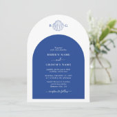 Invitation Blue Clam Seashells Coastal Seaside Beach Wedding  (Debout devant)