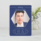 Invitation Blue Class of 2023 Graduation Photo Invite (Debout devant)