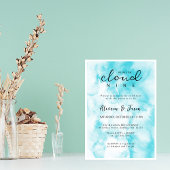 Invitation Blue Cloud Neuf Baby shower moderne et élégant