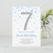 Invitation Blue Confetti Boy Party 7e anniversaire (Debout devant)