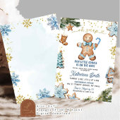 Invitation Blue Cookies Gingerbread Oh Snap Baby shower