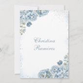 Invitation Blue Coquette Bow Fairytale Castle Quinceanera (Dos)