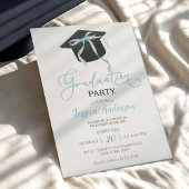 Invitation Blue Coquette Bow Graduation Party