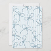 Invitation Blue Coquette Bow Pastel Fête d'Anniversaire (Dos)