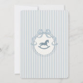 Invitation Blue Coquette Bow Rocking Horse Baby Shower (Dos)