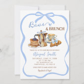 Invitation Blue coquette bows and brunch baby shower (Devant)