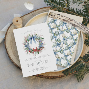 Invitation Blue Coquette Nauti ou Beau Noël côtier