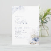 Invitation Blue Coral & Seashells Beach Couples à thème Douch (Debout devant)