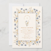 Invitation Blue Cornflower Wildflower Bridal Shower (Devant)