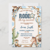 Invitation Blue Cowboy Pas sa première rodeo Bébé Sprinkle (Devant)