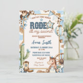 Invitation Blue Cowboy Pas sa première rodeo Bébé Sprinkle (Debout devant)