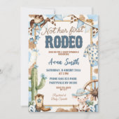 Invitation Blue Cowboy Pas sa première Rodeo Bébé Sprinkle (Devant)