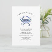 Invitation Blue Crab Post Beach Wedding Party (Debout devant)