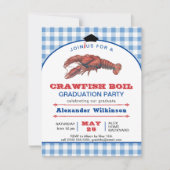 Invitation Blue Crawfish Boil 3 Photo Graduation BBQ Party (Devant)