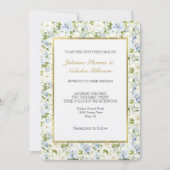 Invitation Blue Cream Floral Wedding (Devant)