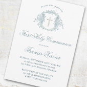 Invitation blue crest | First Communion