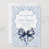 Invitation Blue Croquette Bow (Devant)