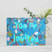 Invitation Blue Cupcakes 'You are Invited' (Debout devant)