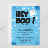 Invitation Blue Custom Halloween 1er anniversaire fête, Hey B (Devant)