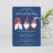 Invitation Blue Cute Gnomes Noël Festive Fête Fête Fête Fête (Debout devant)