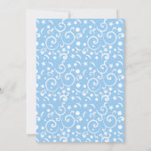 Invitation Blue Cute Stork Boy Floral Baby shower (Dos)