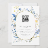 Invitation Blue Dainty Gold All in 1 Budget QR Code Mariage (Dos)