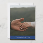 Invitation Blue Daisy Flowers Mariage Enregistrer la date (Dos)