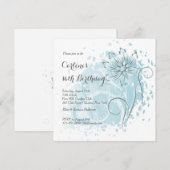 Invitation Blue Dandelion (Devant / Derrière)