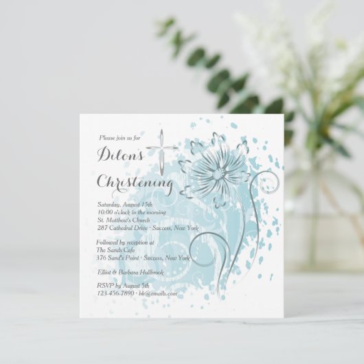 Invitation Blue Dandelion (Debout devant)