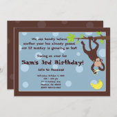 Invitation Blue de Curious Monkey (Devant / Derrière)