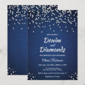 Invitation Blue Denim et Diamants 40e Anniversaire  (Devant / Derrière)