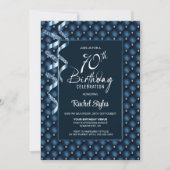 Invitation Blue Diamond Motif 70e anniversaire fête (Devant)