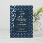 Invitation Blue Diamond Motif 70e anniversaire fête (Debout devant)
