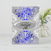 Invitation Blue Diamond Snowflake Winter Wonderland Sweet 16 (Debout devant)