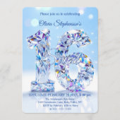 Invitation Blue Diamond Sparkle Glamorous Sweet 16 Birthday (Devant)
