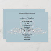 INVITATION BLUE DIAMOND SWAN ÉLÉGANT MARIAGE (Devant / Derrière)