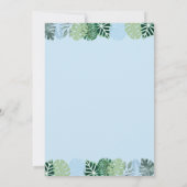 Invitation Blue Dinosaur Safari Anniversaire (Dos)