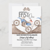 Invitation Blue Dirt Bike 1er anniversaire Fast ONE (Devant)