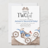 Invitation Blue Dirt Bike 2nd birthday - Growing up two fast (Devant)